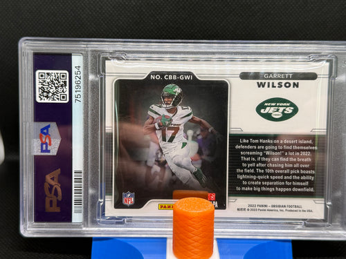 2022 Garrett Wilson Obsidian Black Color Blast in PSA 10