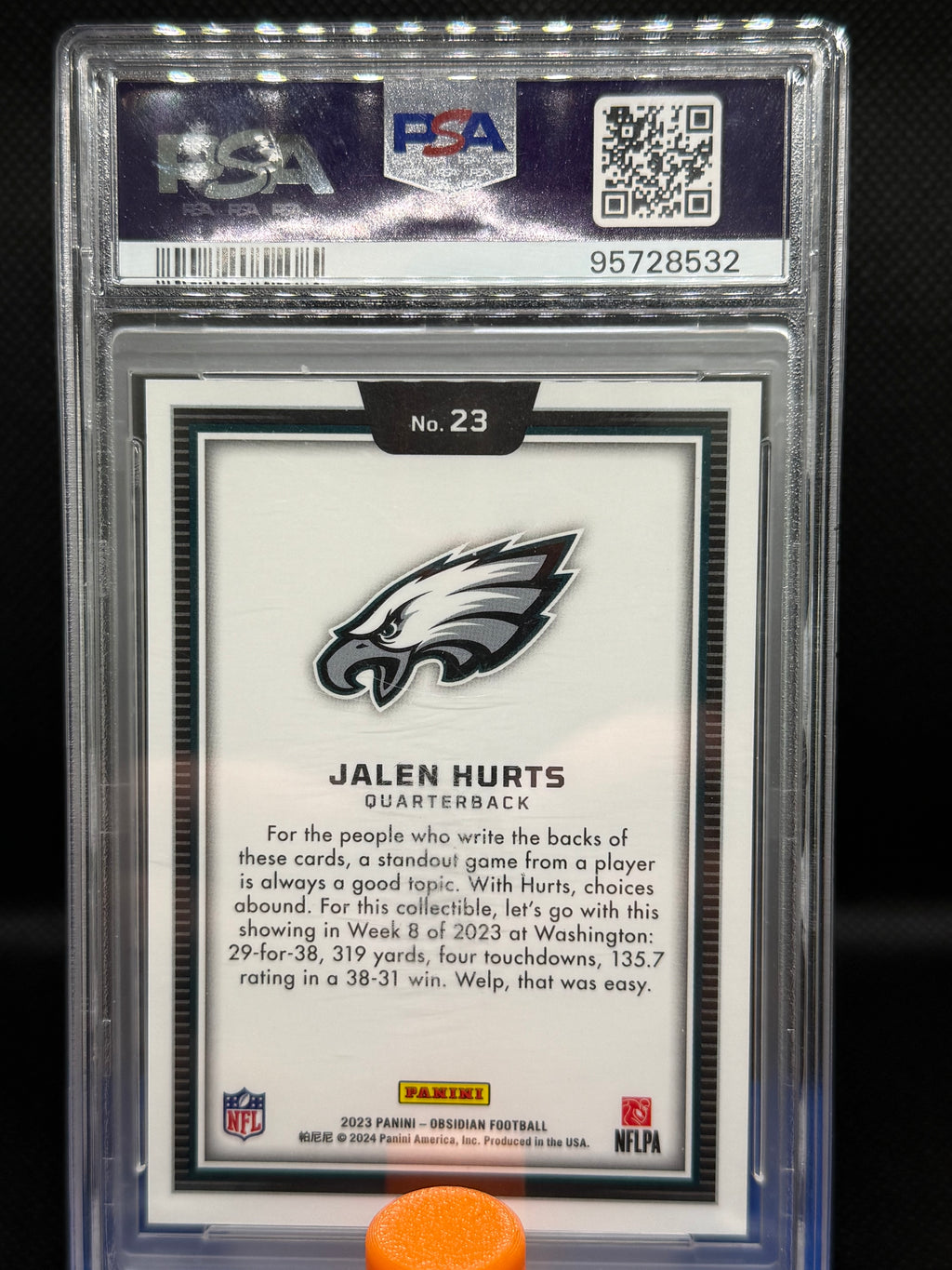 2023 Jalen Hurts Black Color Blast Obsidian PSA 9