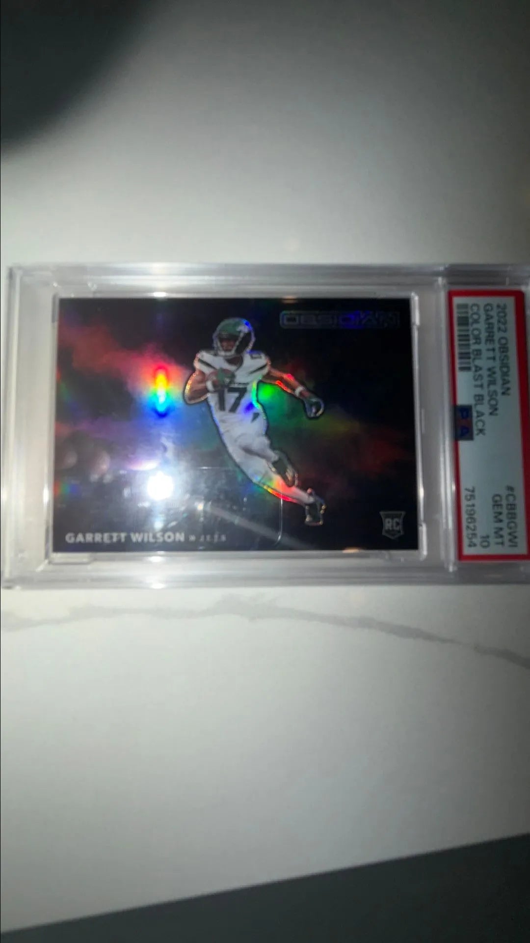 2022 Garrett Wilson PSA 10 Obsidian Colorblast